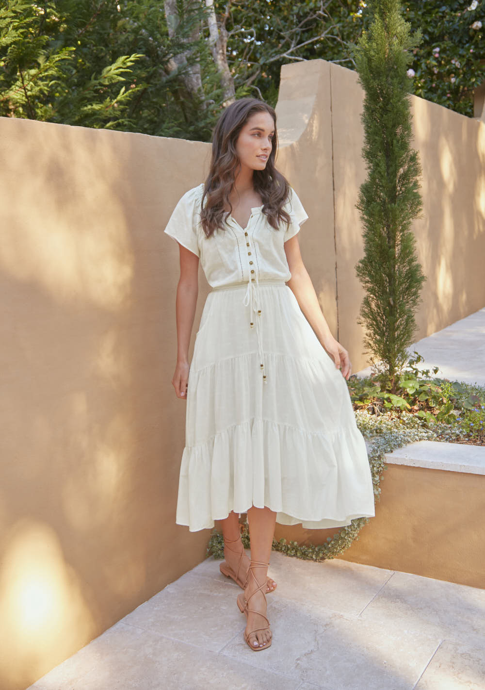 Maggie embroidered midi outlet dress